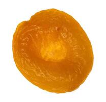 Dried apricot on isolated background, top view photo