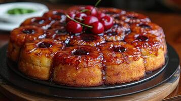 AI generated Bundt Cake With Cherries photo