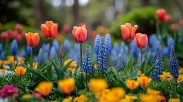 AI generated Flowers by Fence photo