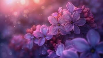 AI generated Close Up of Purple Flowers photo