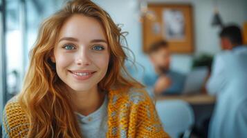 AI generated Woman With Ponytail Standing Next to Man photo