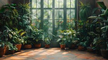 AI generated Room Filled With Potted Plants photo