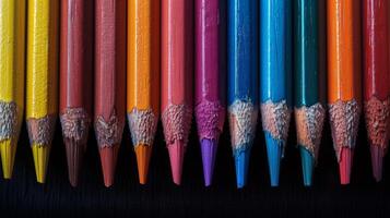 AI generated Row of Colored Pencils photo