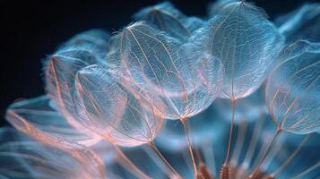 AI generated Close-Up of Dandelion on Black Background photo