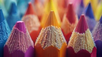 AI generated Row of Colored Pencils photo