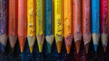 AI generated Row of Colored Pencils photo