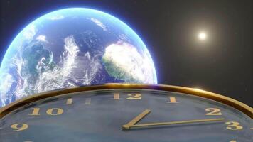 Abstract Clock Earth Background video