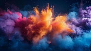 AI generated Floating Colored Smokes in the Air photo