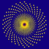 Abstract fractal golden background with crossing circles and ovals. disco lights background. vector