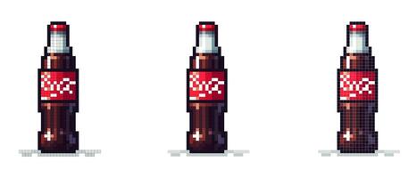 Vector pixel icon of drink bottle on white background