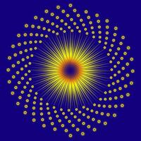 Abstract fractal golden background with crossing circles and ovals. disco lights background. vector