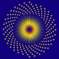 resumen fractal dorado antecedentes con cruce círculos y óvalos. disco luces antecedentes. vector