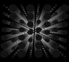 3D rendering of abstraction with 3D surreal sculpture in spherical organic curve, circles formed from gray matte color on black background vector