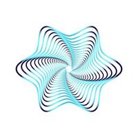 Glowing guilloche star rosette with light and dark blended hues of teal  gradient colors emulating a glowing center. vector