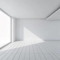 AI generated Blank white interior room photo