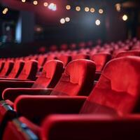 AI generated Empty Theater Chairs photo