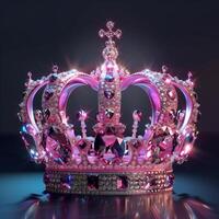 AI generated Crown decorated with diamonds photo