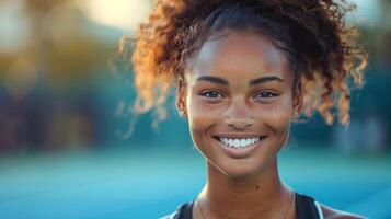 ai generado sonriente mujer retrato foto