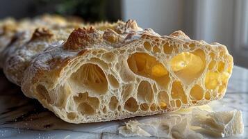 AI generated Close Up of Bread on Table photo