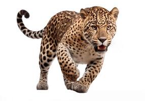 AI generated jaguar panthera onca isolated on white background.Generative Ai photo