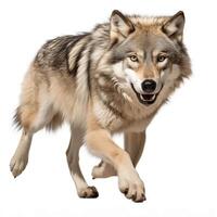 AI generated canadian wolf isolated on white background.Generative Ai photo