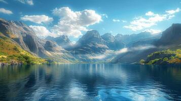 AI generated Majestic Mountain Lake photo