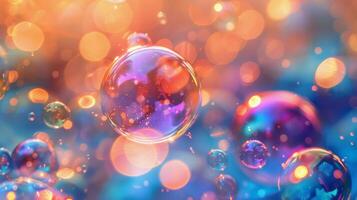 AI generated Floating Soap Bubbles photo