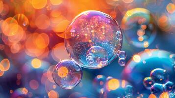 AI generated Floating Soap Bubbles photo