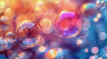 AI generated Floating Soap Bubbles photo