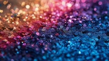 AI generated Vibrant Glitter Background Close Up photo