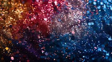 AI generated Vibrant Glitter Background Close Up photo