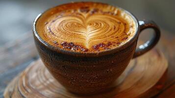 AI generated Cappuccino Being Poured Into Coffee Cup photo