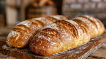 AI generated Assorted Breads on Table photo