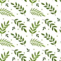 Vector pattern with green leaves