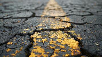 AI generated Yellow Line Painted on Roadside photo