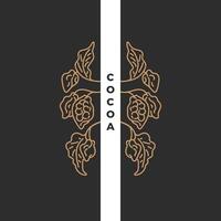 Cocoa oriental pattern. Vector art line bio symbol