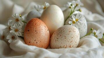 AI generated Eggs on Rock photo