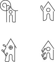 Landscaping and architecture icon set vector