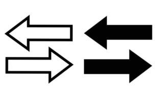 Opposite arrowhead representing conversion, exchange and sharing vector
