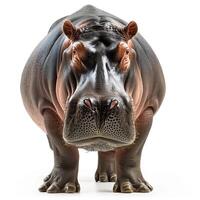 AI generated hippopotamus isolated on white background.Generative Ai photo