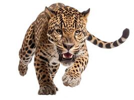 AI generated jaguar panthera onca isolated on white background.Generative Ai photo