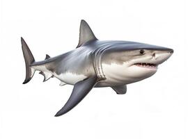 AI generated shark isolated on white background.Generative Ai photo