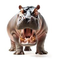 AI generated hippopotamus isolated on white background.Generative Ai photo