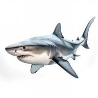 AI generated shark isolated on white background.Generative Ai photo