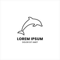 Simple, Elegant, Modern, and Beautiful Monoline Style Animal Logo Template for Your Creative Project. Jump Dolphin Logo vector