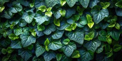 AI generated Green ivy leaves background. Green ivy leaves background texture. photo