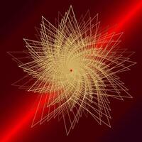 golden abstract star on red background, shining red gradient vector