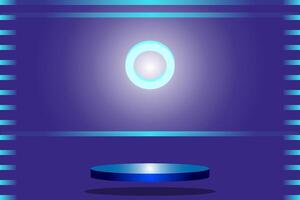 Abstract background for product presentation. Blue round podium. Vector illustration.