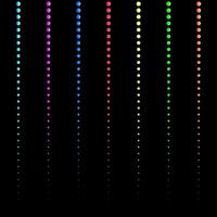 multicolored neon garland on a black background, holiday, new year, abstract background with shining magic lights, vector illustration