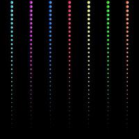 multicolored neon garland on a black background, holiday, new year, abstract background with shining magic lights, vector illustration